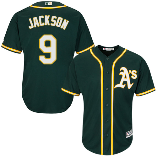 Athletics #9 Reggie Jackson Green Cool Base Stitched Youth MLB Jersey